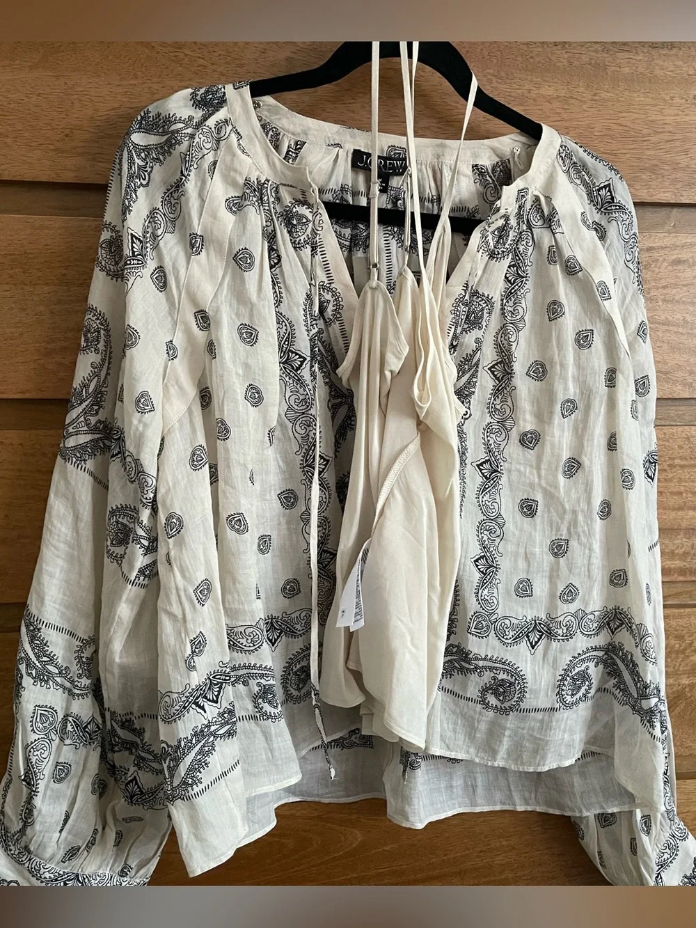 J.Crew Popover top in bandana-print ramie size M